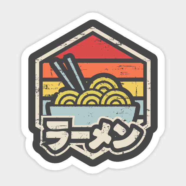 Retro Badge Ramen Sticker by rojakdesigns